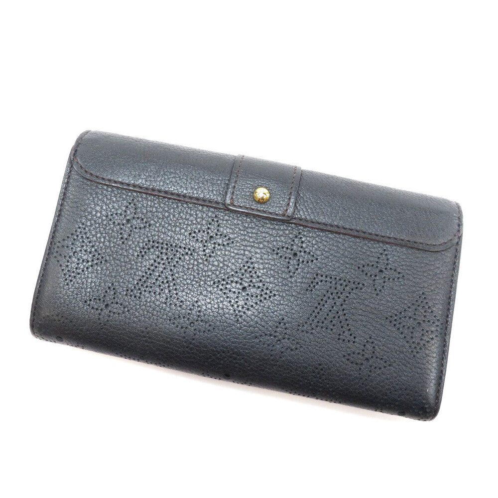 Louis Vuitton Iris Wallet Long Mahina Leather Portefeuille Black
